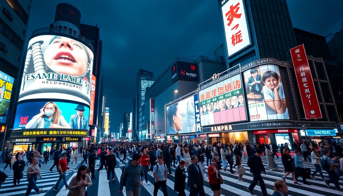 Tokyo Shibuya crossing de nuit
