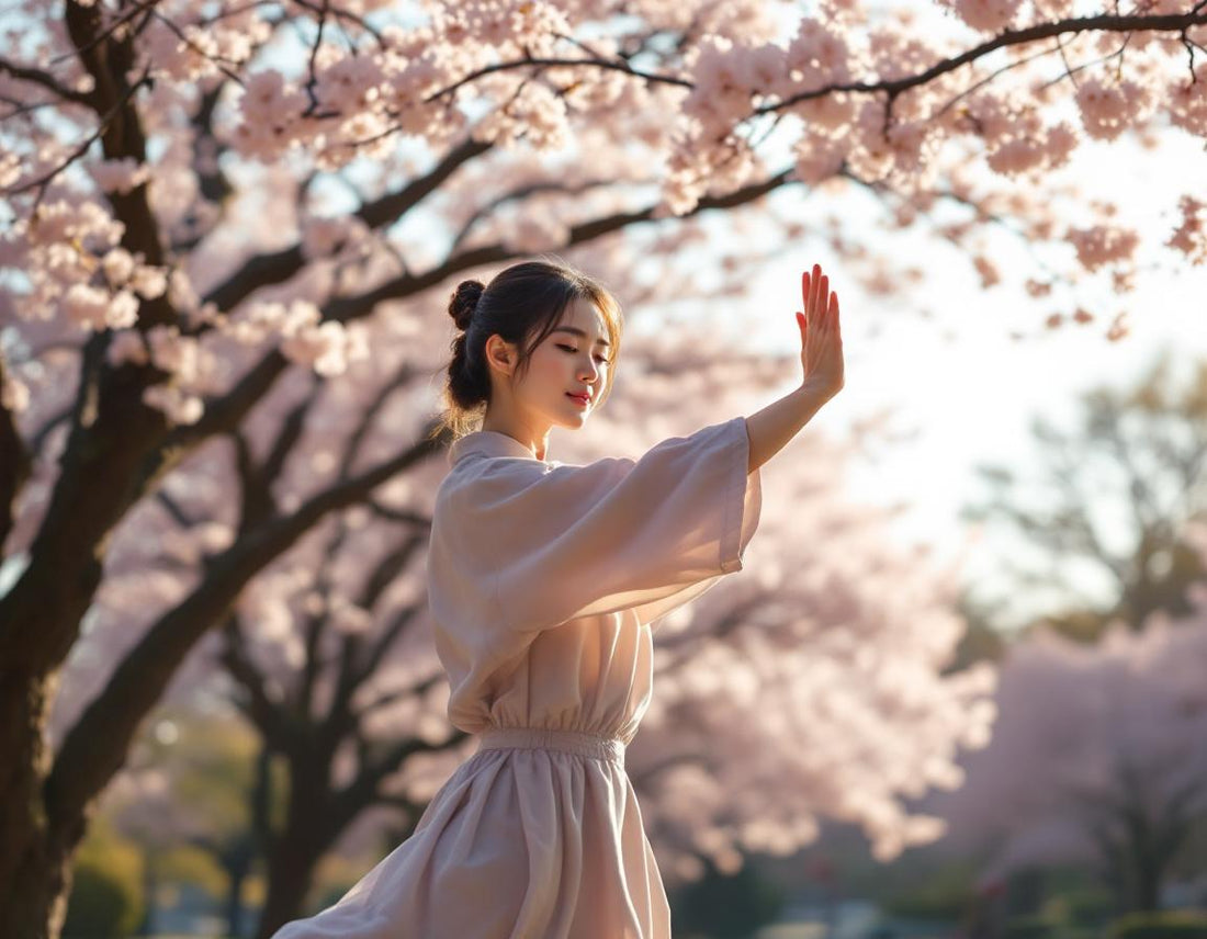 Une silhouette sous cerisiers, évoquant la résilience du hiroshima nagasaki disaster.