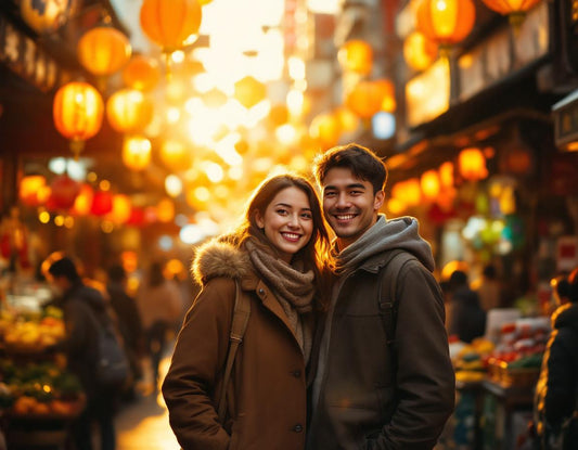 Un couple à Tokyo, planifiant leur voyage. Combien coûte un voyage au japon pour 2 personnes ?